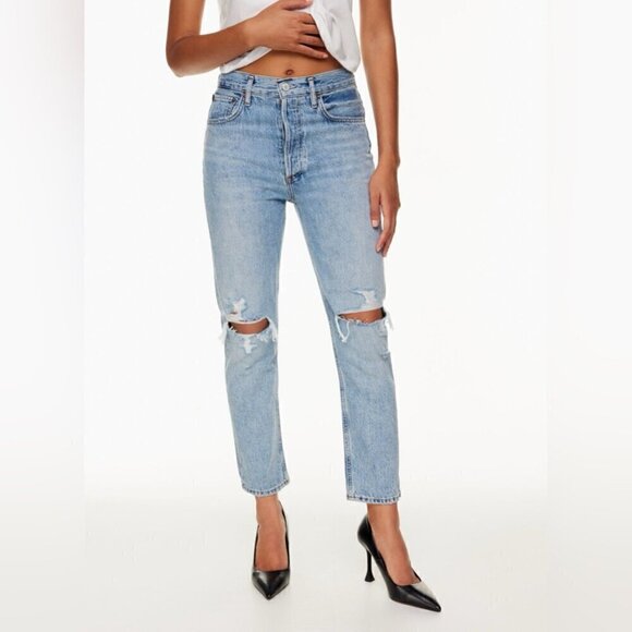 Aritzia Agolde Limited Edition Riley High Rise Ankle Length Jeans size 24 NWOT - Picture 2 of 8